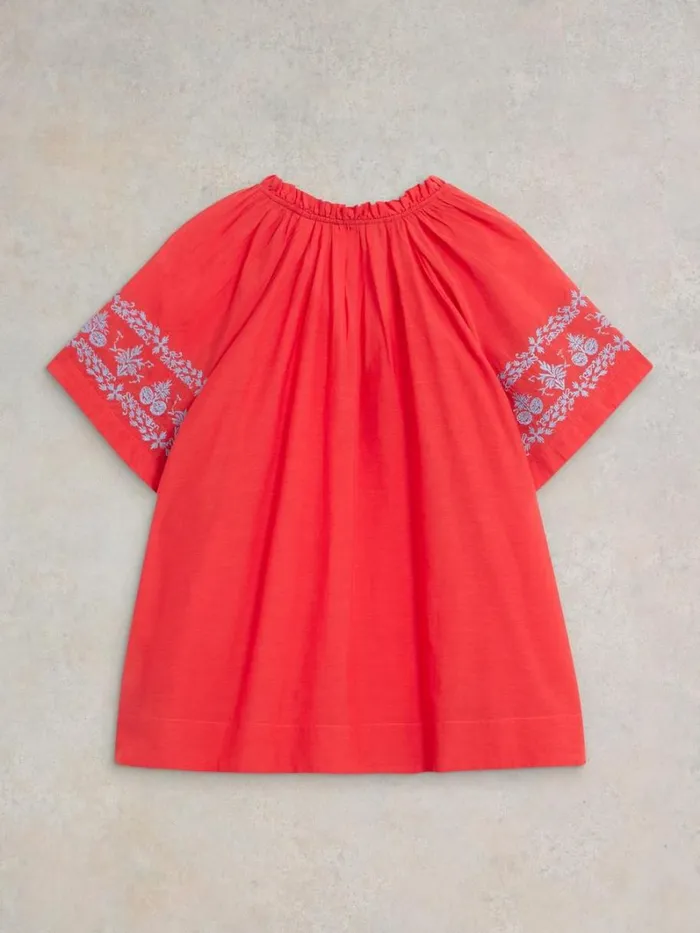 White Stuff TOPS and TEES Anna Cotton Embroidered Top Orange Multi 8211 Women White Stuff TOPS and TEES Anna Cotton Embroidered Top Orange Multi 8211 Women