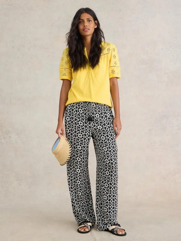 White Stuff TOPS and TEES BELLA BRODERIE MIX TOP Bright Yellow 8211 Women