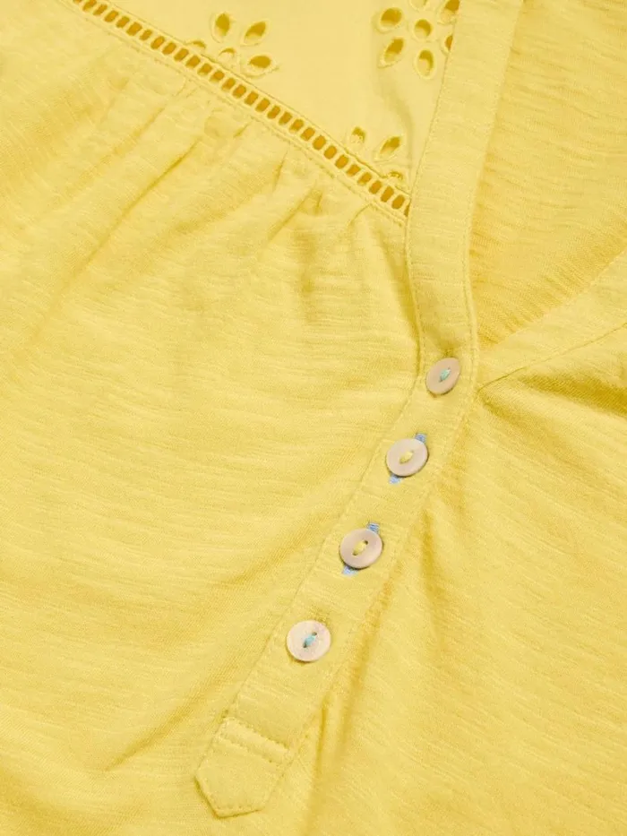 White Stuff TOPS and TEES BELLA BRODERIE MIX TOP Bright Yellow 8211 Women White Stuff TOPS and TEES BELLA BRODERIE MIX TOP Bright Yellow 8211 Women