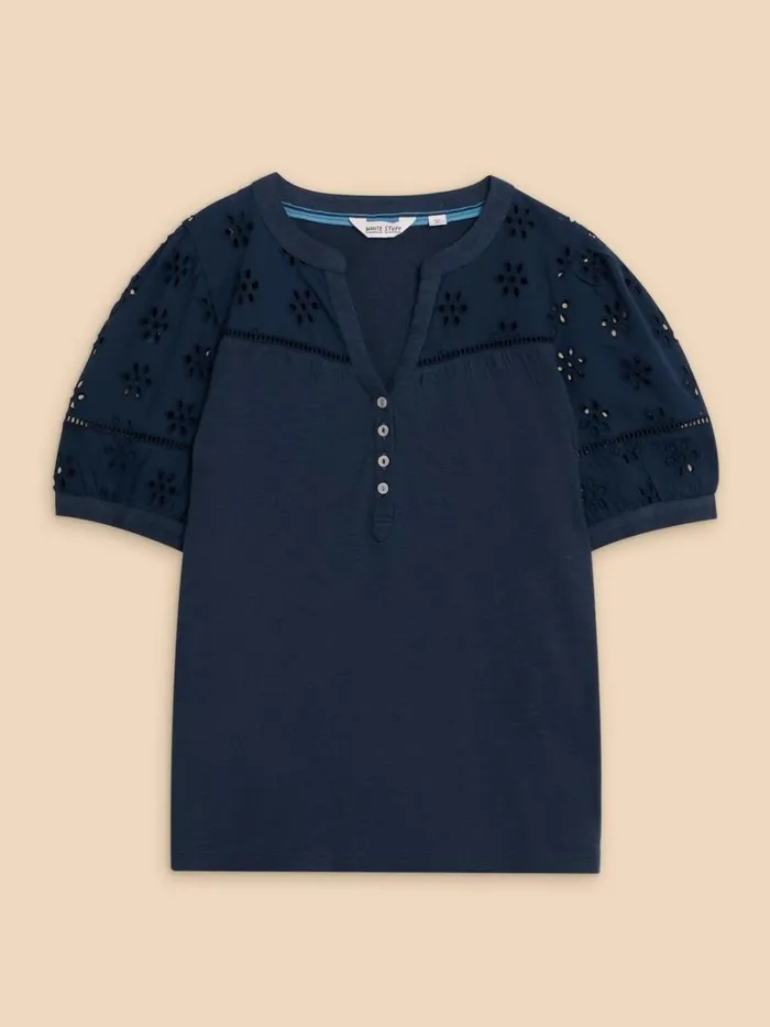 White Stuff TOPS and TEES BELLA BRODERIE MIX TOP French Navy 8211 Women White Stuff TOPS and TEES BELLA BRODERIE MIX TOP French Navy 8211 Women