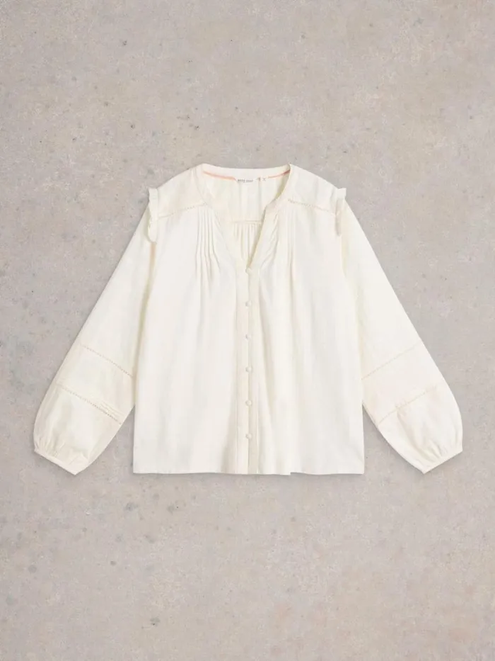 White Stuff TOPS and TEES BLOSSOM BUTTON NECK BOHO TOP Natural White 8211 Women White Stuff TOPS and TEES BLOSSOM BUTTON NECK BOHO TOP Natural White 8211 Women