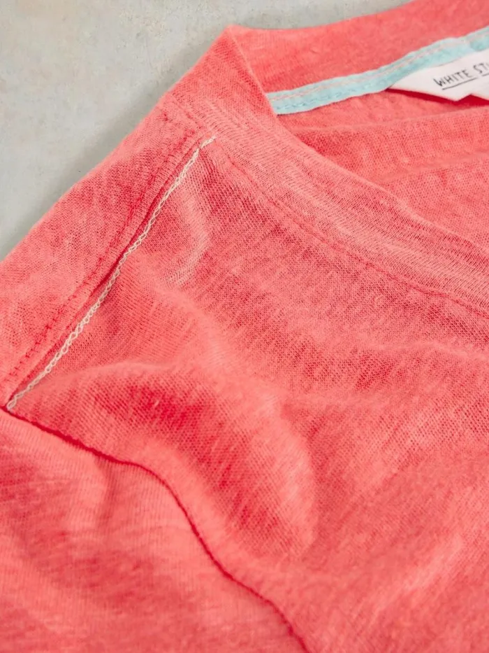 White Stuff TOPS and TEES ISLA LINEN V NECK TEE Mid Pink 8211 Women White Stuff TOPS and TEES ISLA LINEN V NECK TEE Mid Pink 8211 Women