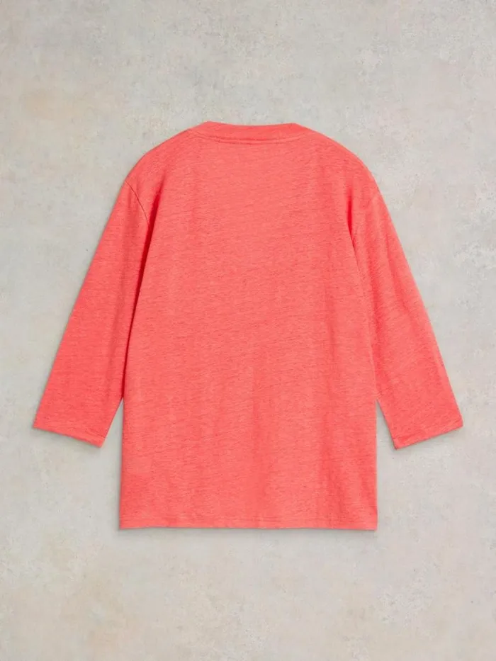 White Stuff TOPS and TEES ISLA LINEN V NECK TEE Mid Pink 8211 Women White Stuff TOPS and TEES ISLA LINEN V NECK TEE Mid Pink 8211 Women