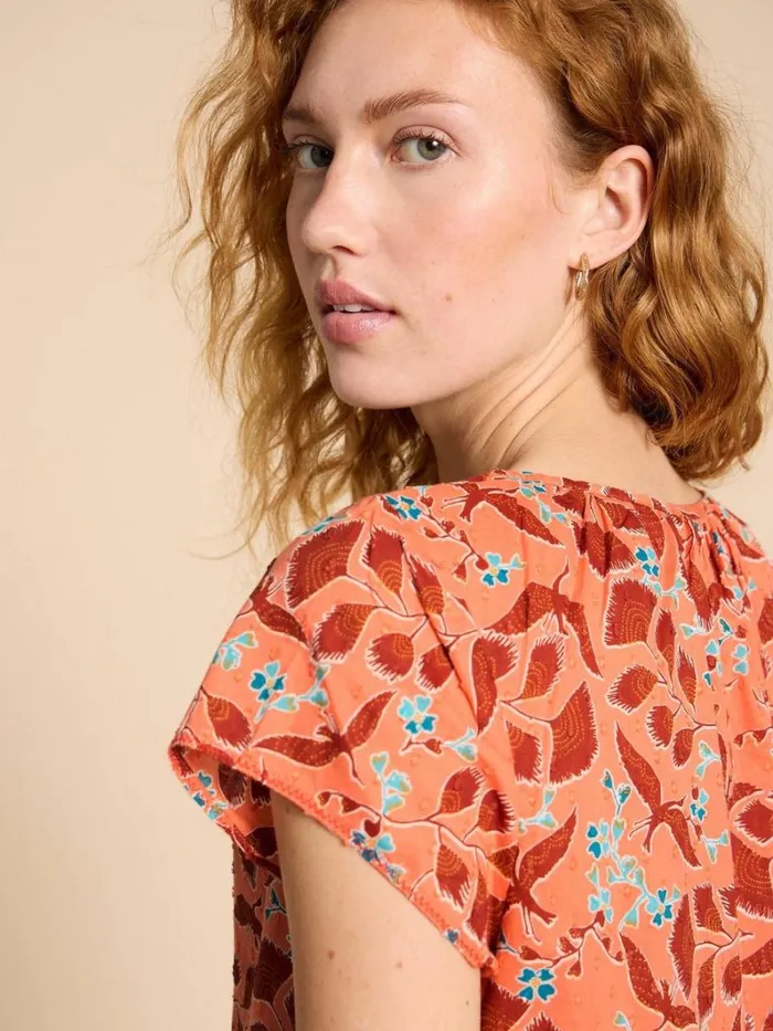 White Stuff TOPS and TEES Keri Cotton Organic Top Pink Multi 8211 Women