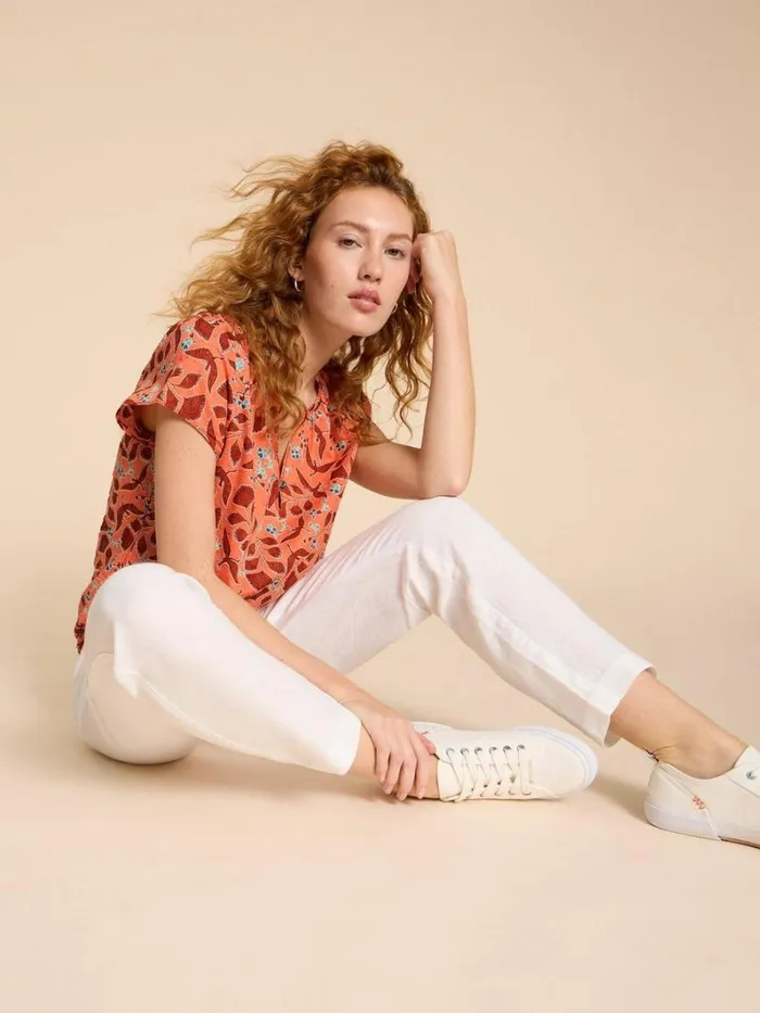 White Stuff TOPS and TEES Keri Cotton Organic Top Pink Multi 8211 Women White Stuff TOPS and TEES Keri Cotton Organic Top Pink Multi 8211 Women