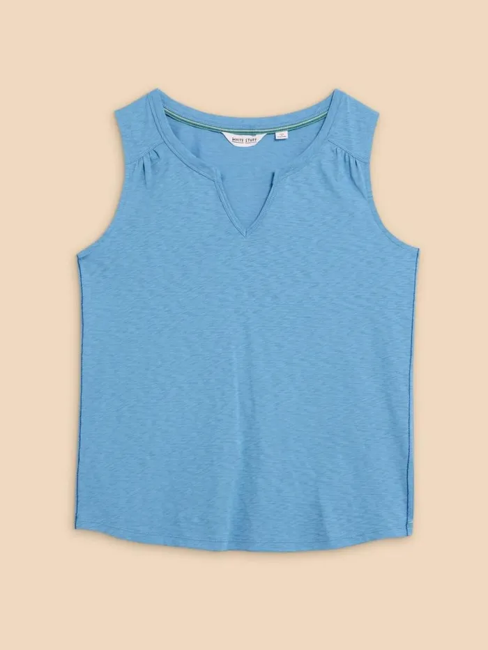 White Stuff TOPS and TEES LAILA COTTON VEST Mid Blue 8211 Women White Stuff TOPS and TEES LAILA COTTON VEST Mid Blue 8211 Women