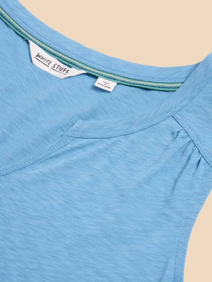White Stuff TOPS and TEES LAILA COTTON VEST Mid Blue 8211 Women White Stuff TOPS and TEES LAILA COTTON VEST Mid Blue 8211 Women
