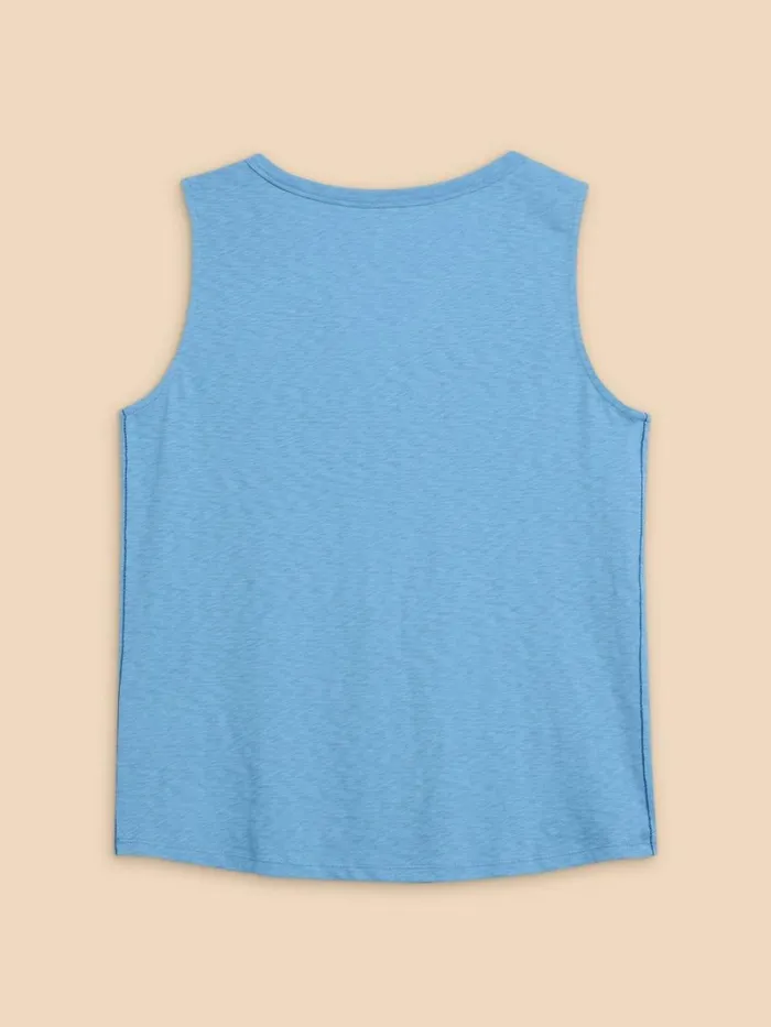 White Stuff TOPS and TEES LAILA COTTON VEST Mid Blue 8211 Women White Stuff TOPS and TEES LAILA COTTON VEST Mid Blue 8211 Women