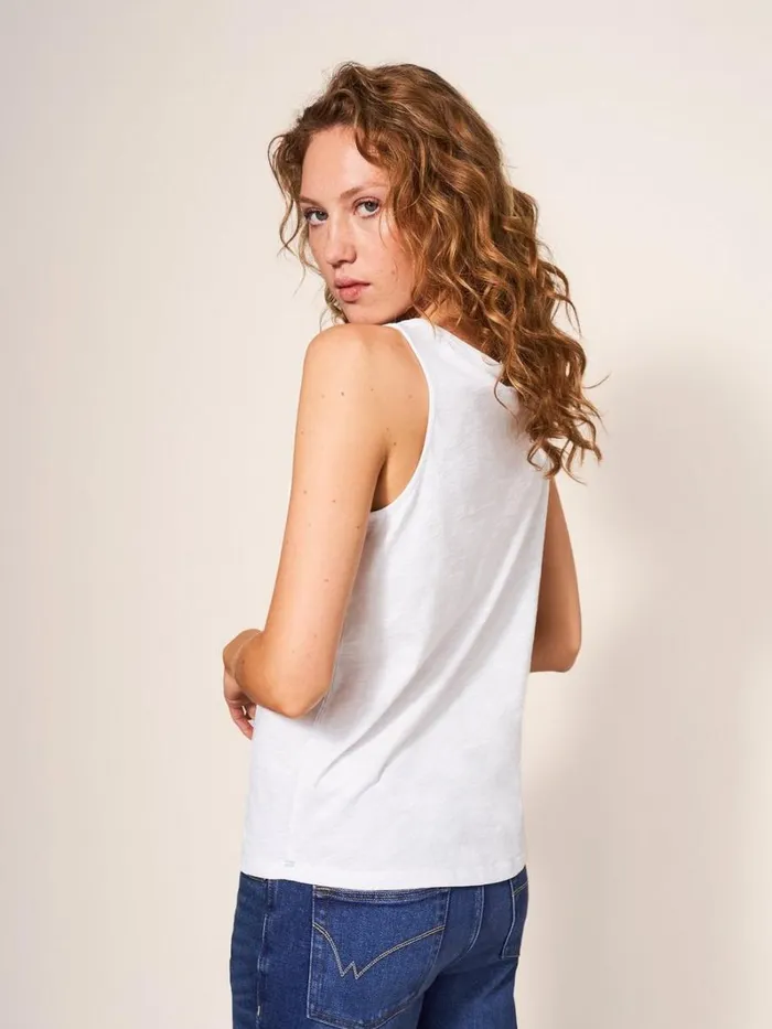 White Stuff TOPS and TEES Laila Notch Neck Vest Brilliant White 8211 Women White Stuff TOPS and TEES Laila Notch Neck Vest Brilliant White 8211 Women