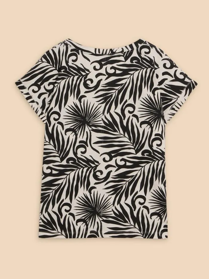 White Stuff TOPS and TEES NELLY COTTON NOTCH NECK TEE Black Print 8211 Women White Stuff TOPS and TEES NELLY COTTON NOTCH NECK TEE Black Print 8211 Women