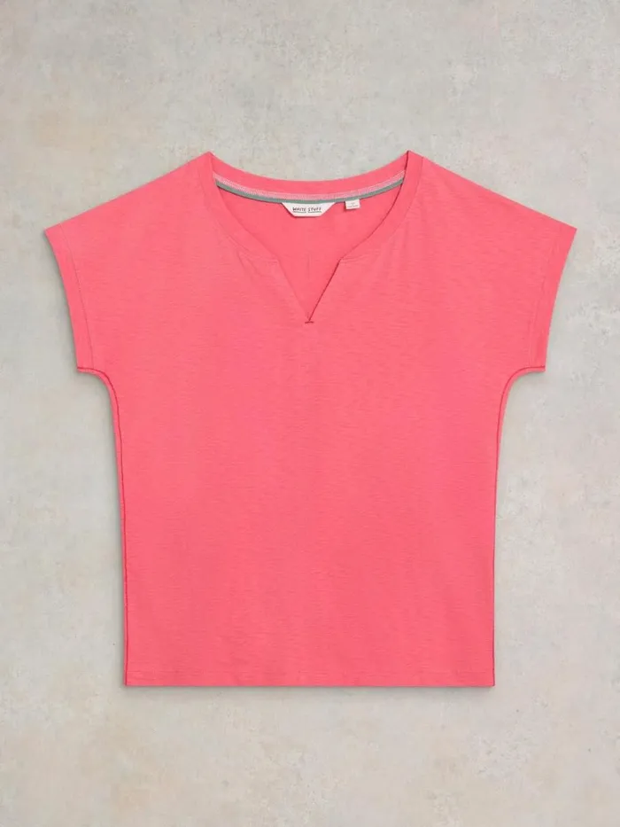 White Stuff TOPS and TEES NELLY NOTCH NECK COTTON TEE Light Pink 8211 Women White Stuff TOPS and TEES NELLY NOTCH NECK COTTON TEE Light Pink 8211 Women