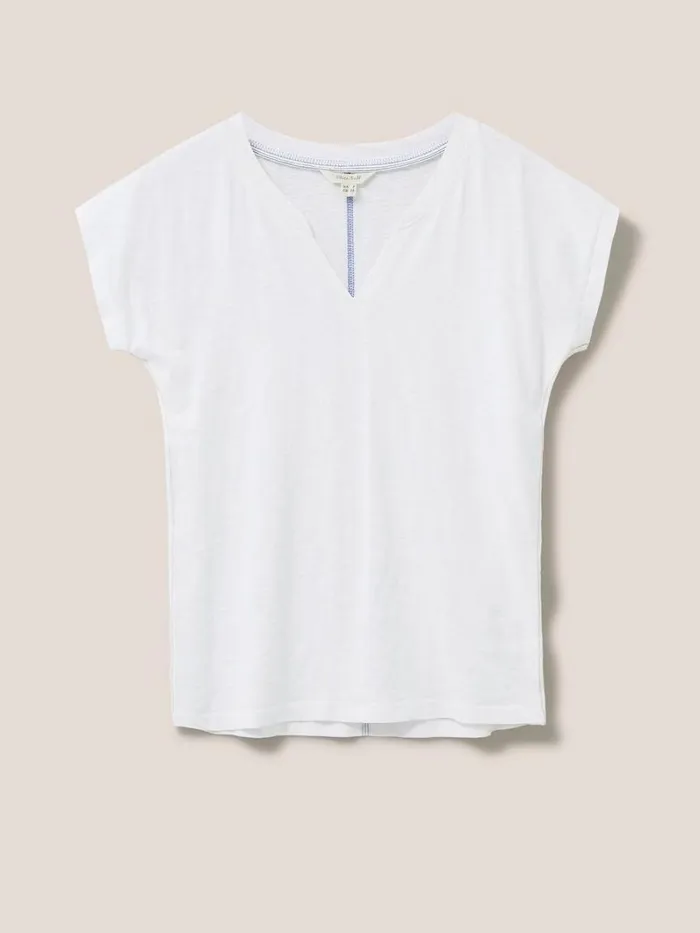 White Stuff TOPS and TEES Nelly Notch Tee Brilliant White 8211 Women