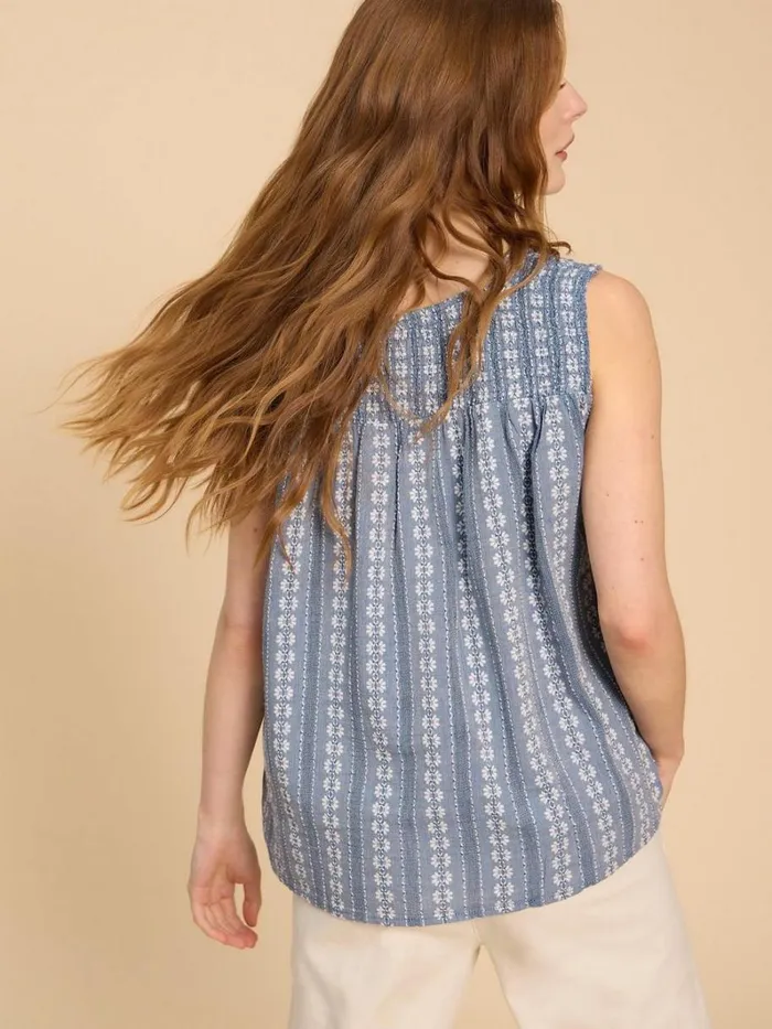White Stuff TOPS and TEES Rhiannon Organic Cotton Vest Blue Multi 8211 Women White Stuff TOPS and TEES Rhiannon Organic Cotton Vest Blue Multi 8211 Women