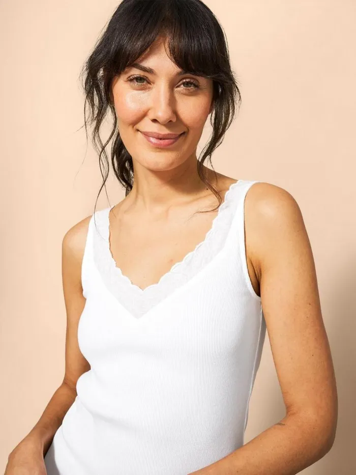 White Stuff TOPS and TEES SEABREEZE V NECK VEST Brilliant White 8211 Women