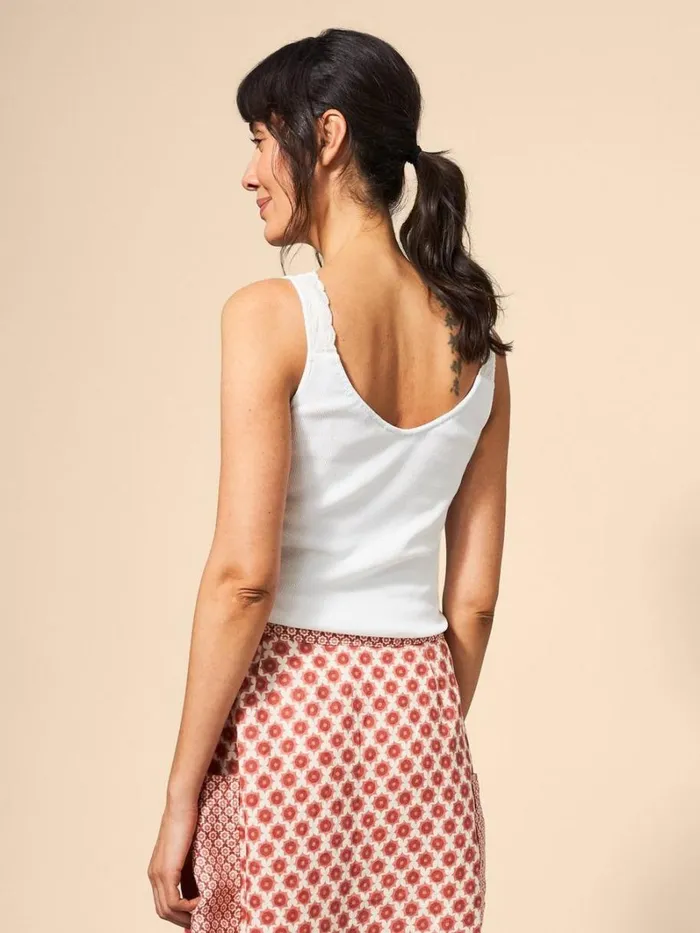 White Stuff TOPS and TEES SEABREEZE V NECK VEST Brilliant White 8211 Women