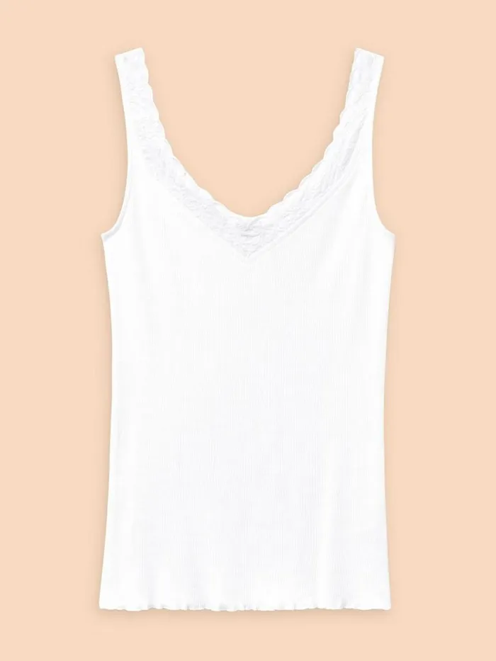 White Stuff TOPS and TEES SEABREEZE V NECK VEST Brilliant White 8211 Women