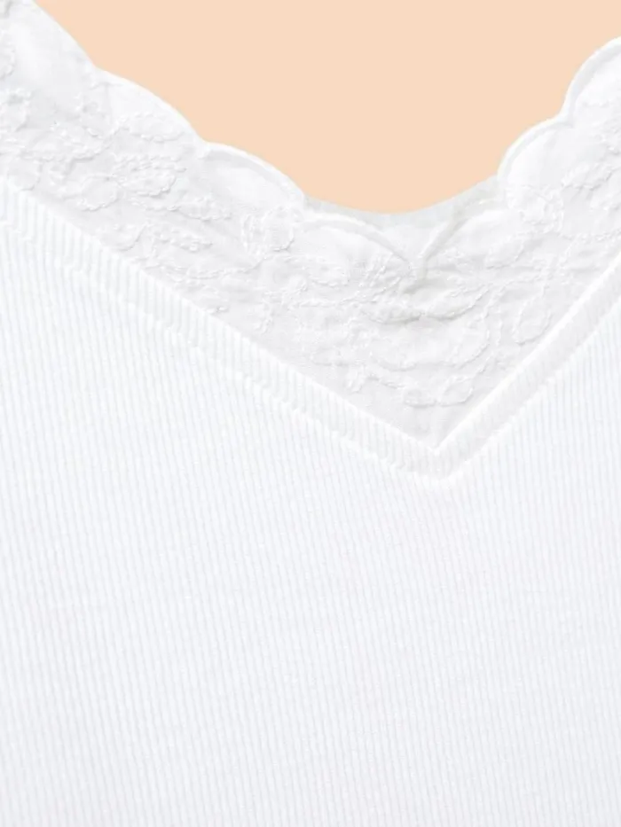 White Stuff TOPS and TEES SEABREEZE V NECK VEST Brilliant White 8211 Women