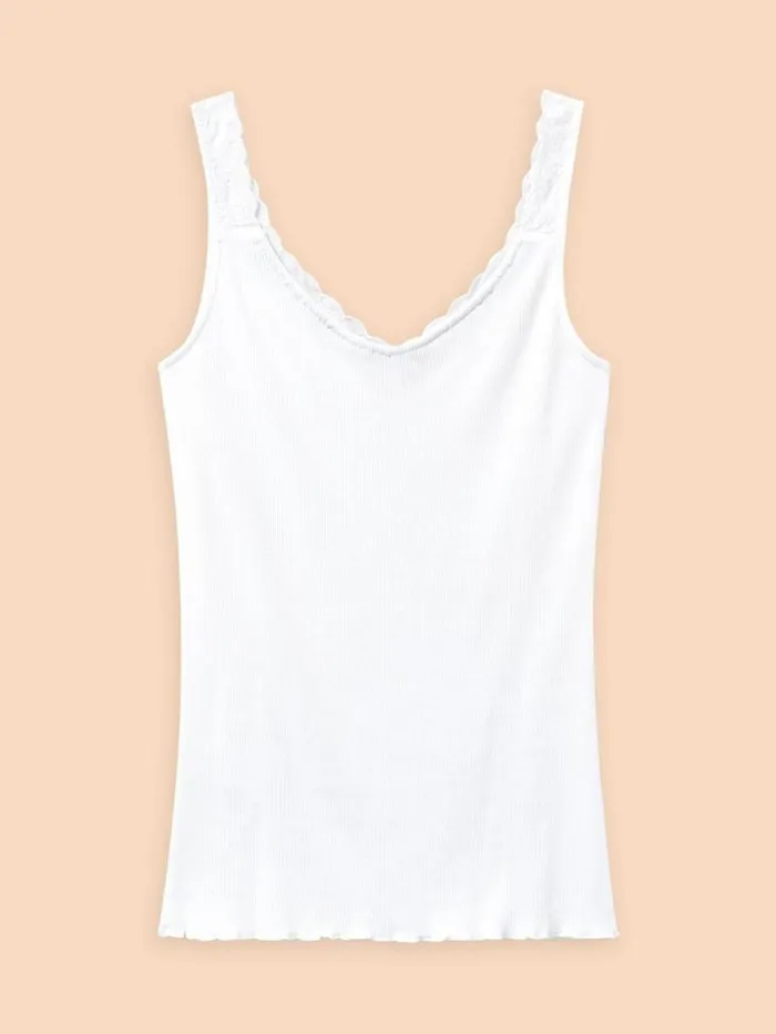 White Stuff TOPS and TEES SEABREEZE V NECK VEST Brilliant White 8211 Women