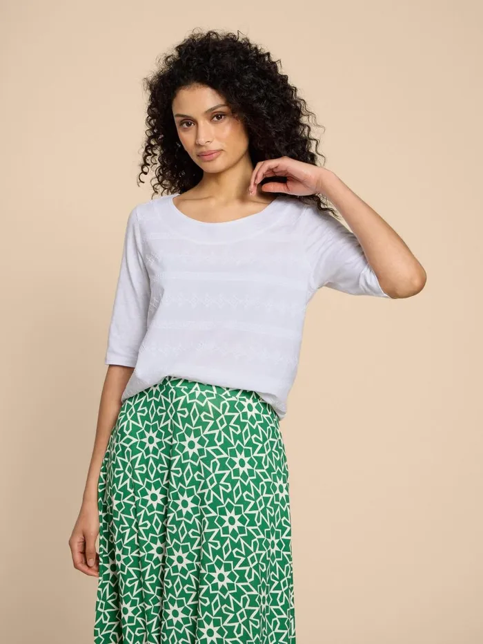 White Stuff TOPS and TEES WEAVER EMBROIDERED TOP Brilliant White 8211 Women White Stuff TOPS and TEES WEAVER EMBROIDERED TOP Brilliant White 8211 Women