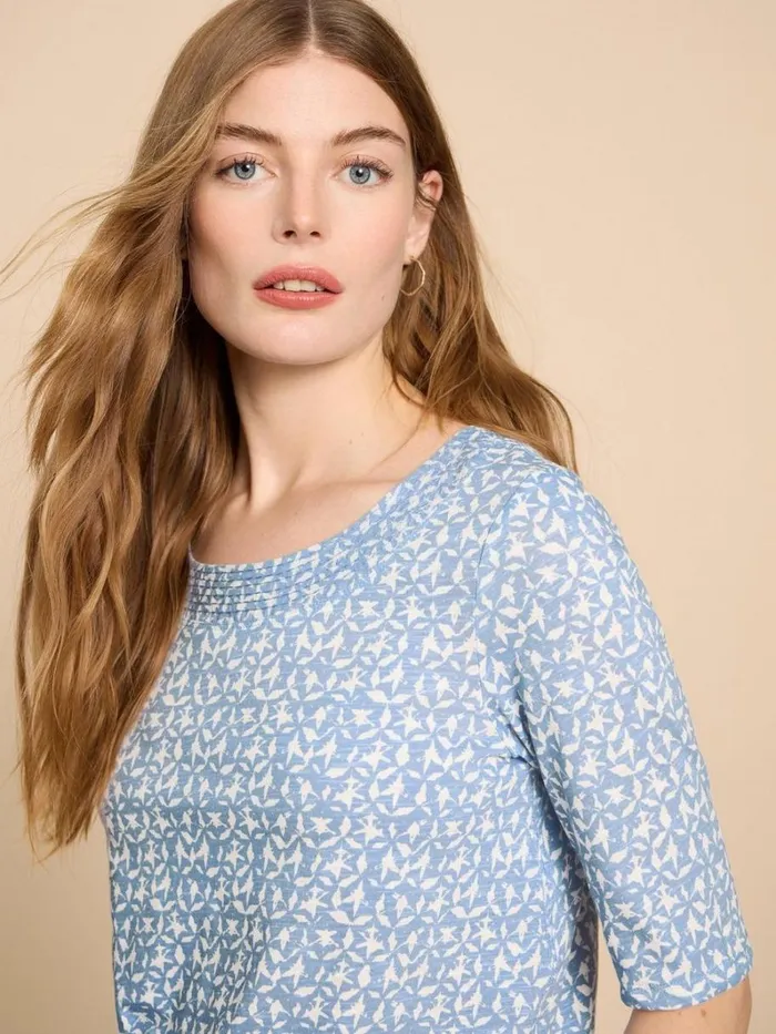 White Stuff TOPS and TEES WEAVER JERSEY TOP Blue Print 8211 Women White Stuff TOPS and TEES WEAVER JERSEY TOP Blue Print 8211 Women
