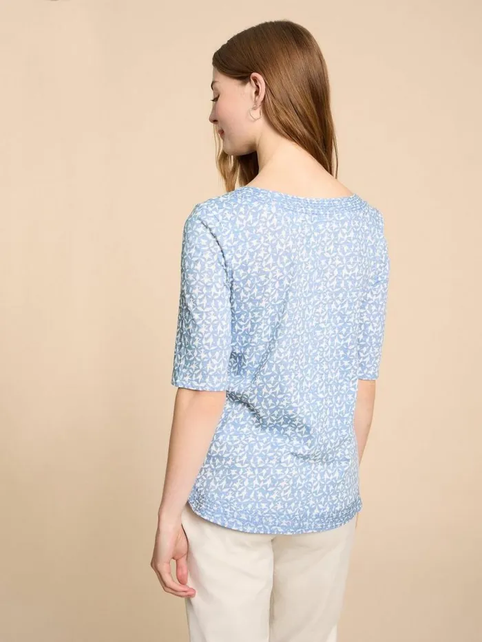 White Stuff TOPS and TEES WEAVER JERSEY TOP Blue Print 8211 Women White Stuff TOPS and TEES WEAVER JERSEY TOP Blue Print 8211 Women