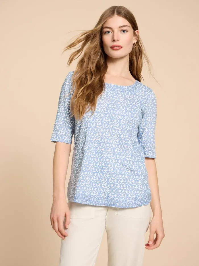 White Stuff TOPS and TEES WEAVER JERSEY TOP Blue Print 8211 Women White Stuff TOPS and TEES WEAVER JERSEY TOP Blue Print 8211 Women