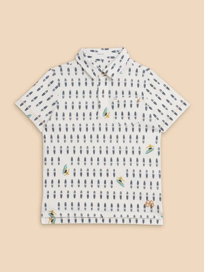White Stuff TOPS Boys Surfers Print Polo Ivory Multi 8211 Kids White Stuff TOPS Boys Surfers Print Polo Ivory Multi 8211 Kids