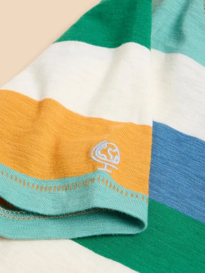 White Stuff TOPS Casey Block Stripe SS Tee Blue Multi 8211 Kids
