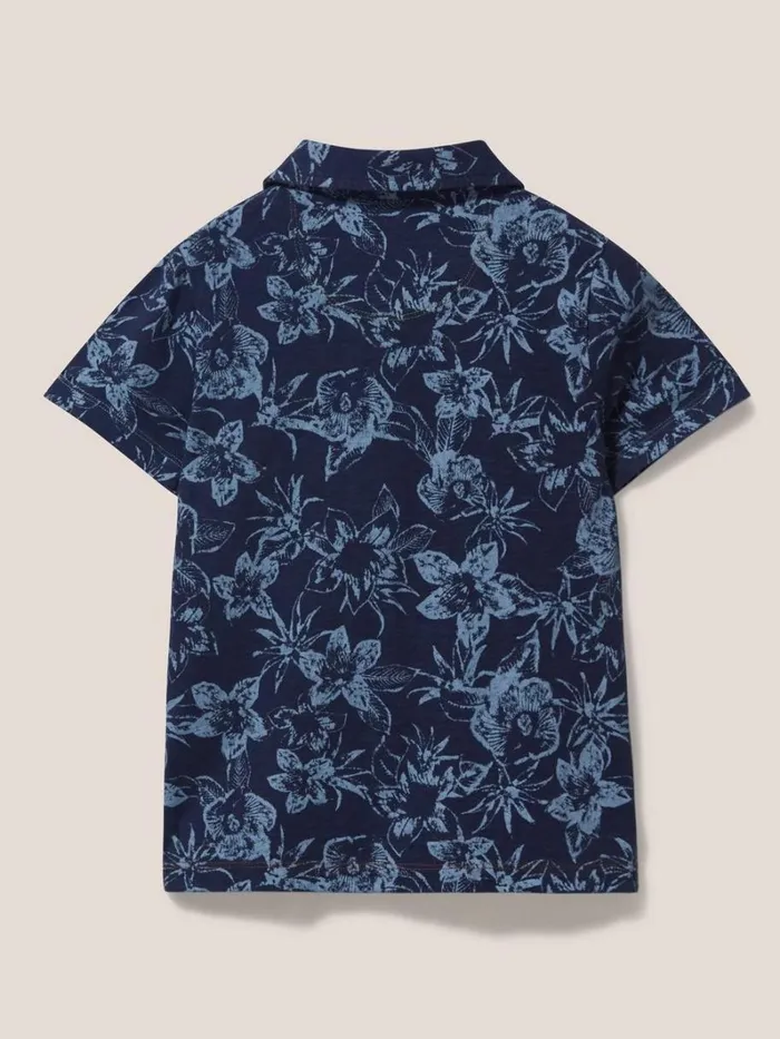 White Stuff TOPS Palm Printed Polo Navy Print 8211 Kids White Stuff TOPS Palm Printed Polo Navy Print 8211 Kids