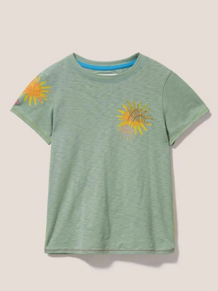 White Stuff TOPS Sunny Rainbow Graphic T Shirt Green Print 8211 Kids White Stuff TOPS Sunny Rainbow Graphic T Shirt Green Print 8211 Kids