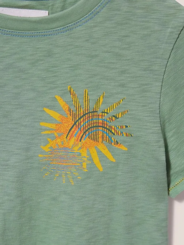 White Stuff TOPS Sunny Rainbow Graphic T Shirt Green Print 8211 Kids White Stuff TOPS Sunny Rainbow Graphic T Shirt Green Print 8211 Kids
