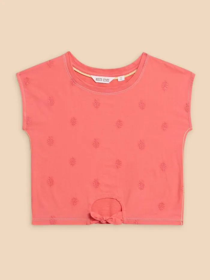 White Stuff TOPS Tie Hem Tee Mid Coral 8211 Kids White Stuff TOPS Tie Hem Tee Mid Coral 8211 Kids