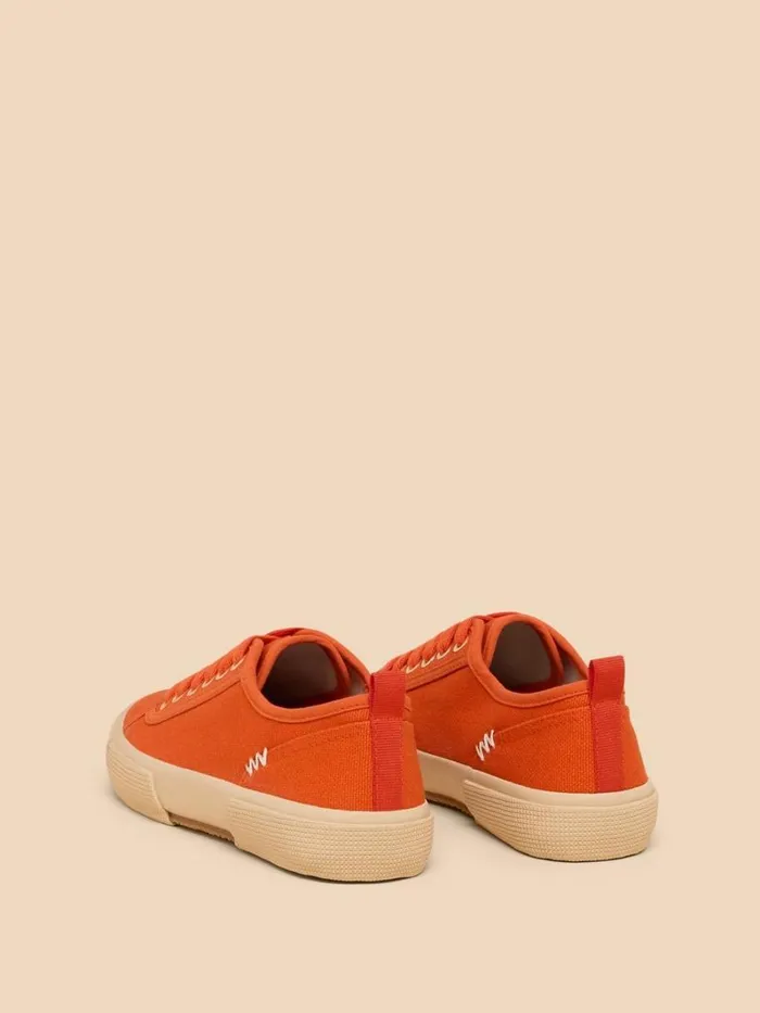 White Stuff TRAINERS Pippa Canvas Lace Up Trainer Bright Orange 8211 Women White Stuff TRAINERS Pippa Canvas Lace Up Trainer Bright Orange 8211 Women