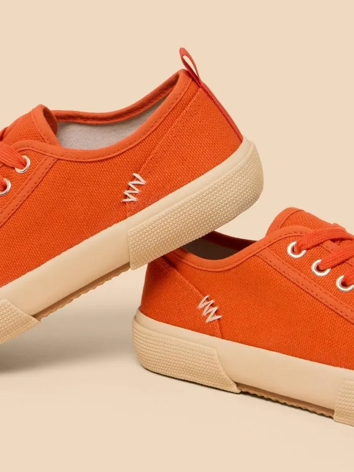 White Stuff TRAINERS Pippa Canvas Lace Up Trainer Bright Orange 8211 Women White Stuff TRAINERS Pippa Canvas Lace Up Trainer Bright Orange 8211 Women