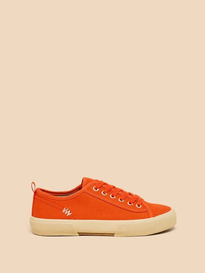 White Stuff TRAINERS Pippa Canvas Lace Up Trainer Bright Orange 8211 Women White Stuff TRAINERS Pippa Canvas Lace Up Trainer Bright Orange 8211 Women