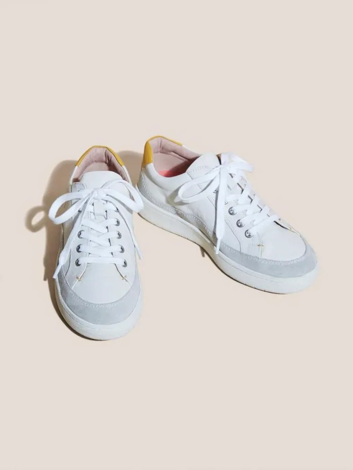 White Stuff TRAINERS Tula Leather Lace Up Trainer White Multi 8211 Women White Stuff TRAINERS Tula Leather Lace Up Trainer White Multi 8211 Women