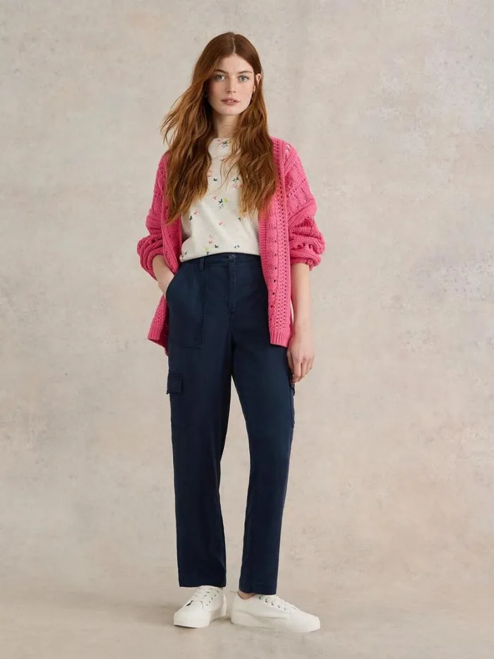 White Stuff TROUSERS Arlo Tencel Cargo Trouser Dark Navy 8211 Women
