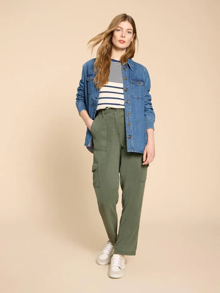 White Stuff TROUSERS Arlo Tencel Cargo Trouser Mid Green 8211 Women White Stuff TROUSERS Arlo Tencel Cargo Trouser Mid Green 8211 Women