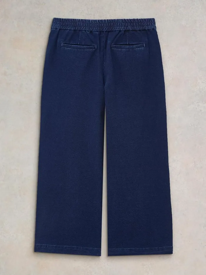 White Stuff TROUSERS Belle Jersey Wide Leg Crop Dk Denim 8211 Women White Stuff TROUSERS Belle Jersey Wide Leg Crop Dk Denim 8211 Women