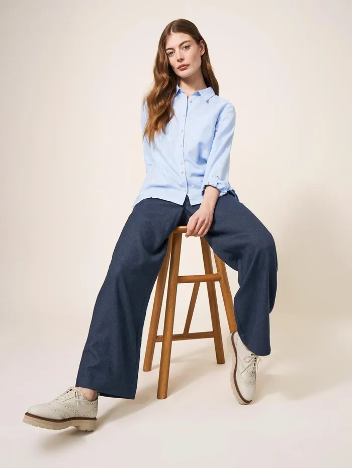 White Stuff TROUSERS Belle Tweedy Wide Leg Trouser Navy Multi 8211 Women White Stuff TROUSERS Belle Tweedy Wide Leg Trouser Navy Multi 8211 Women
