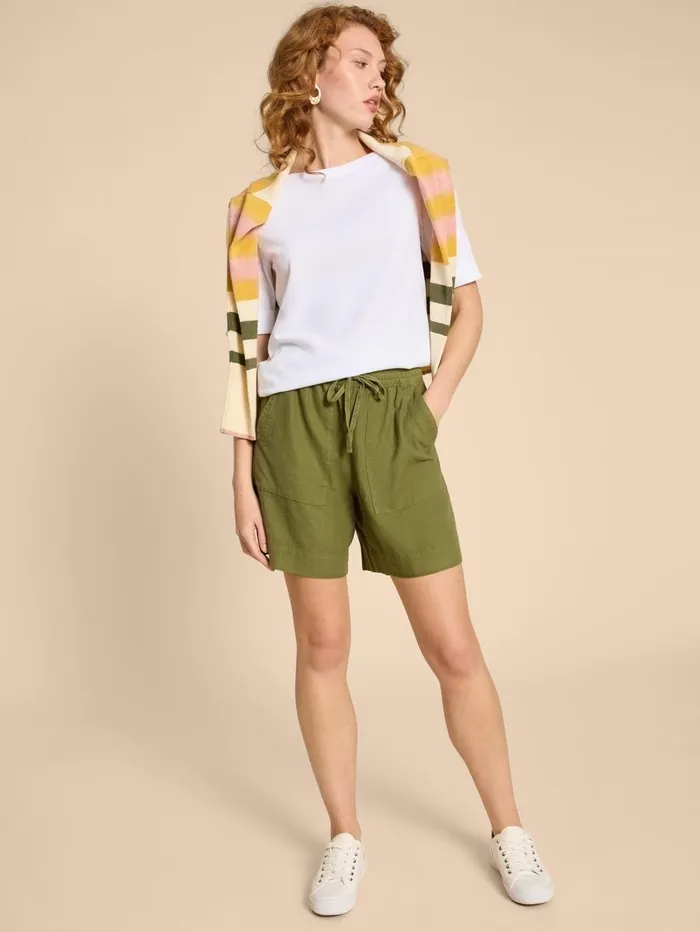 White Stuff TROUSERS Elle Linen Blend Short Dark Green 8211 Women White Stuff TROUSERS Elle Linen Blend Short Dark Green 8211 Women