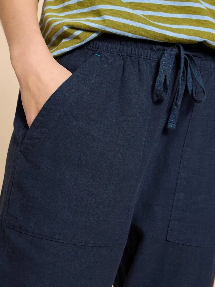 White Stuff TROUSERS Elle Linen Blend Trouser Dark Navy 8211 Women