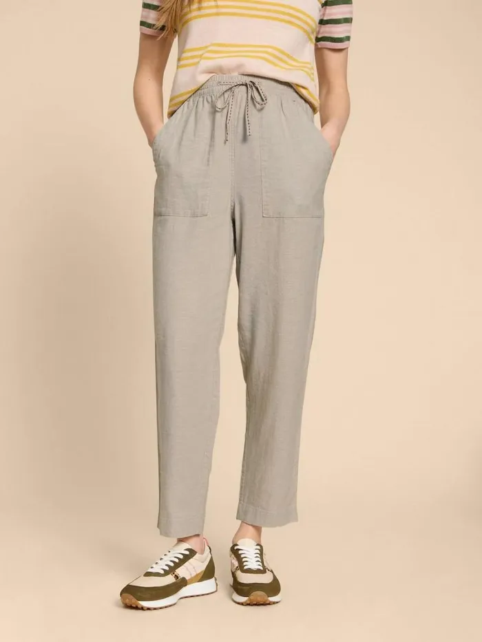 White Stuff TROUSERS Elle Linen Blend Trouser Light Natural 8211 Women