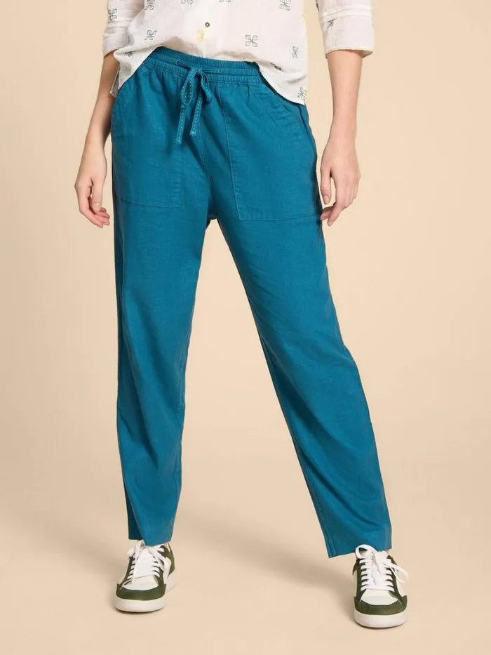White Stuff TROUSERS Elle Linen Blend Trouser Mid Teal 8211 Women White Stuff TROUSERS Elle Linen Blend Trouser Mid Teal 8211 Women