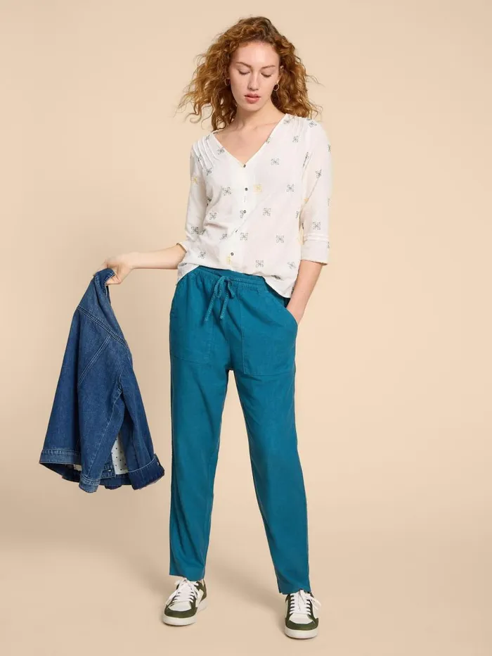 White Stuff TROUSERS Elle Linen Blend Trouser Mid Teal 8211 Women White Stuff TROUSERS Elle Linen Blend Trouser Mid Teal 8211 Women