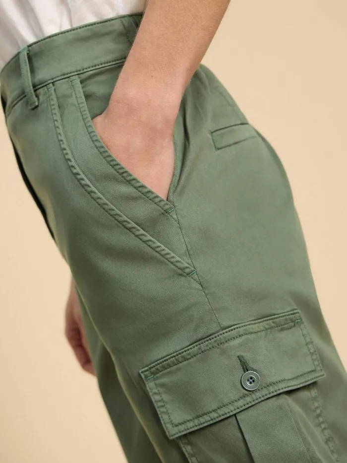 White Stuff TROUSERS Everleigh Cargo Shorts Mid Green 8211 Women