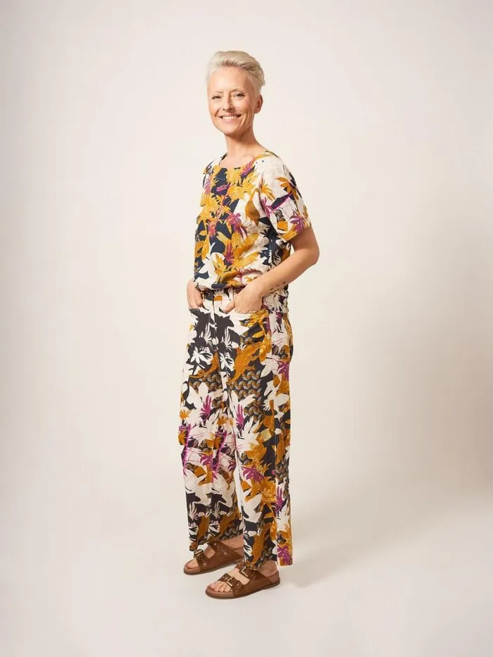 White Stuff TROUSERS Harper Cullotte Black Multi 8211 Women