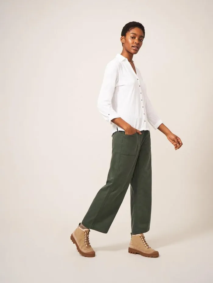 White Stuff TROUSERS Harper Wide Leg Trouser Dark Green 8211 Women