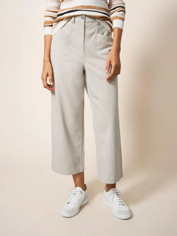 White Stuff TROUSERS Harper Wide Leg Trouser Mid Grey 8211 Women