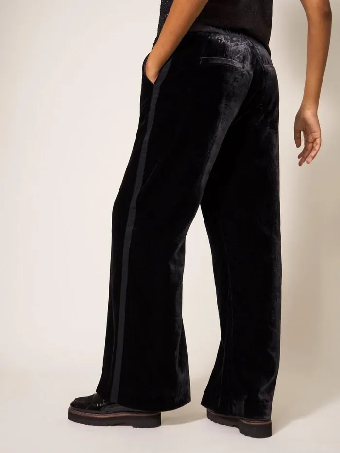 White Stuff TROUSERS Jenny Velvet Wide Leg Trouser Pure Black 8211 Women White Stuff TROUSERS Jenny Velvet Wide Leg Trouser Pure Black 8211 Women